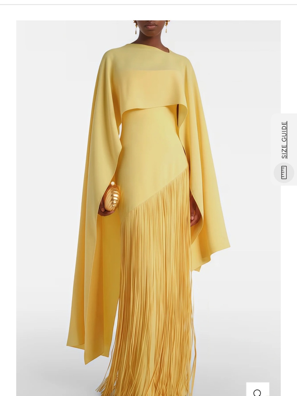 Sunshine Yellow Fringe Cape Maxi Dress-new with tags paid $153 plus shipping - Picture 1 of 2